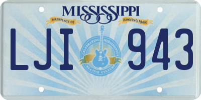 MS license plate LJI943