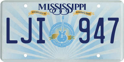 MS license plate LJI947