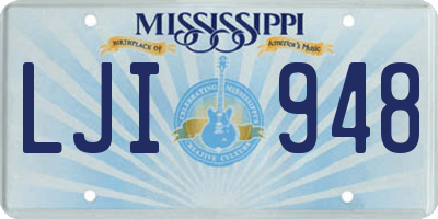 MS license plate LJI948