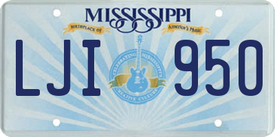 MS license plate LJI950