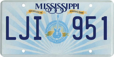 MS license plate LJI951