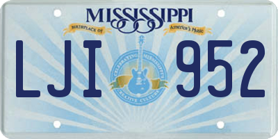 MS license plate LJI952