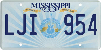 MS license plate LJI954