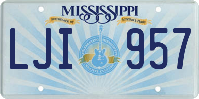 MS license plate LJI957