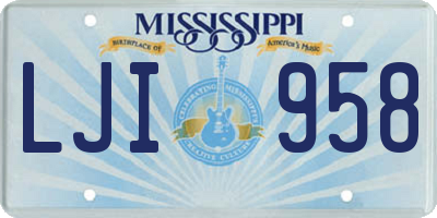 MS license plate LJI958