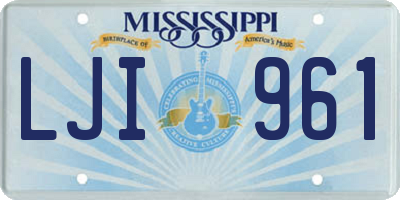 MS license plate LJI961