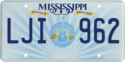 MS license plate LJI962