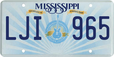 MS license plate LJI965