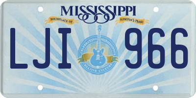 MS license plate LJI966