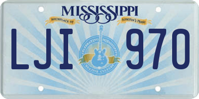 MS license plate LJI970