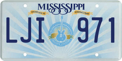 MS license plate LJI971