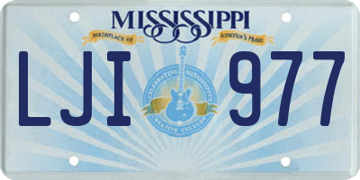 MS license plate LJI977