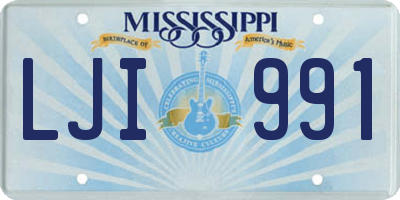 MS license plate LJI991