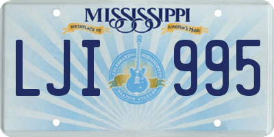 MS license plate LJI995