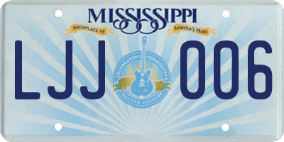 MS license plate LJJ006