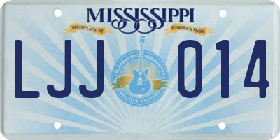 MS license plate LJJ014
