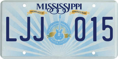 MS license plate LJJ015