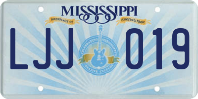 MS license plate LJJ019