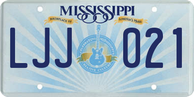 MS license plate LJJ021