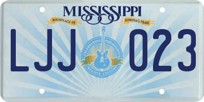 MS license plate LJJ023