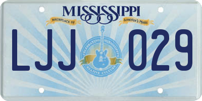 MS license plate LJJ029