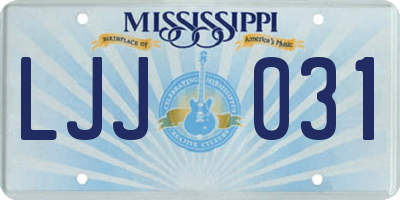 MS license plate LJJ031