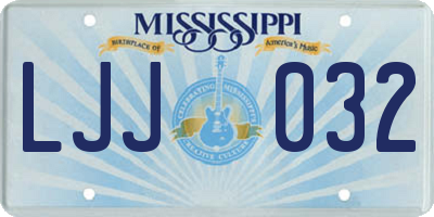 MS license plate LJJ032