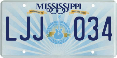 MS license plate LJJ034