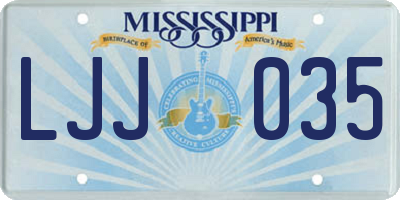 MS license plate LJJ035