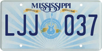 MS license plate LJJ037