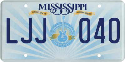 MS license plate LJJ040