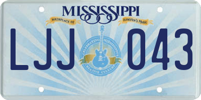MS license plate LJJ043