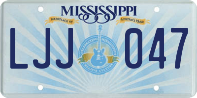 MS license plate LJJ047