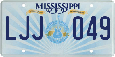 MS license plate LJJ049