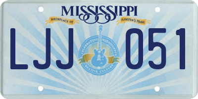MS license plate LJJ051