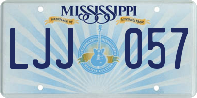 MS license plate LJJ057