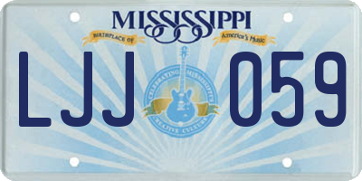 MS license plate LJJ059