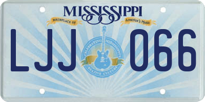 MS license plate LJJ066