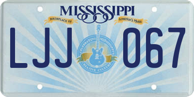 MS license plate LJJ067