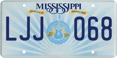 MS license plate LJJ068