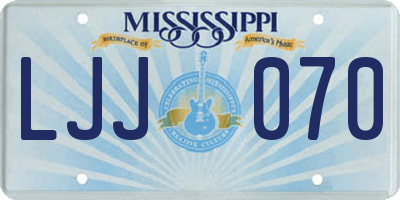 MS license plate LJJ070