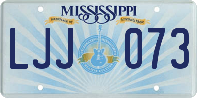 MS license plate LJJ073