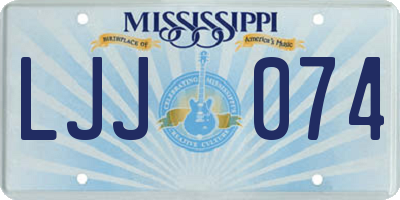 MS license plate LJJ074