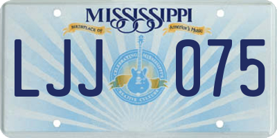 MS license plate LJJ075