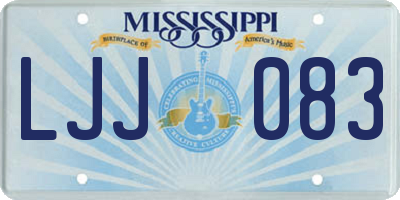 MS license plate LJJ083