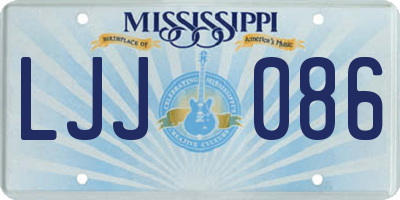 MS license plate LJJ086