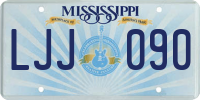 MS license plate LJJ090