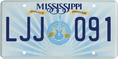 MS license plate LJJ091