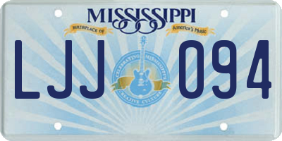 MS license plate LJJ094