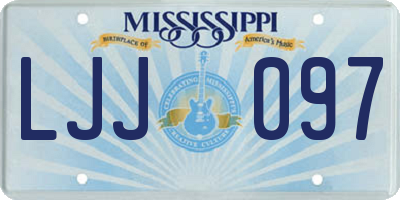 MS license plate LJJ097